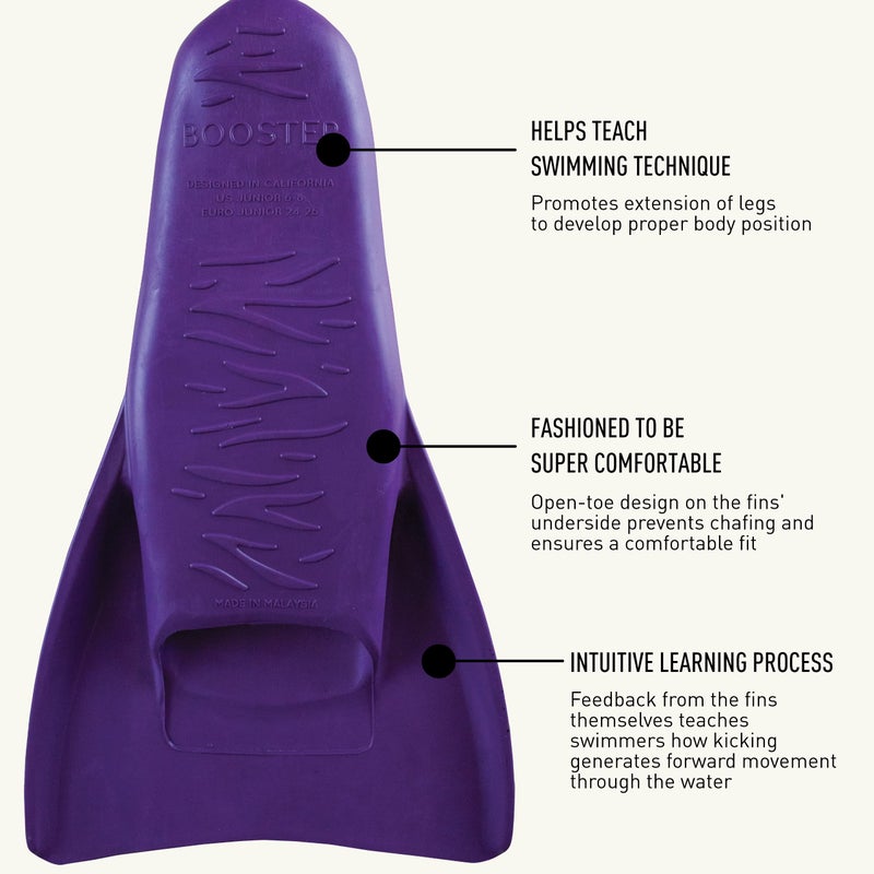 FINIS Kidâ€™s Booster Fin Swim Flippers , Purple, Kids 6-8 (Order a size up) - Image 4